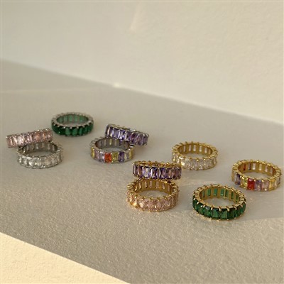 Ringe aus Edelstahl mit Zirkonia